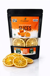 Close-up of dried orange slices showing natural citrus texture