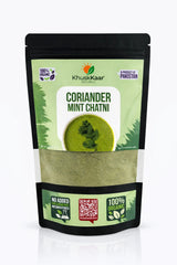 Coriander mint chutney by Khuskkaar Naturals made from dehydrated fresh herbs