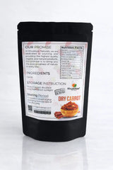 close view of dehydrated carrot flakes