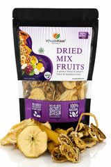 Dried mix fruits with real fruit slices apple banana papaya guava healthy snack Pakistan