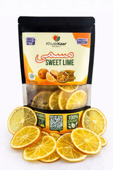 Naturally dehydrated sweet lime slices showing texture and freshness