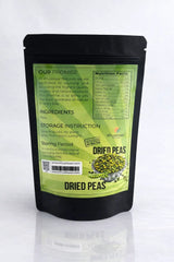 close view of dehydrated whole green peas