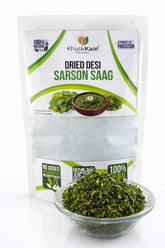 Khuskkaar dried desi sarson saag dehydrated mustard greens packaging
