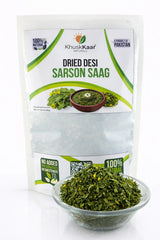 Khuskkaar dried desi sarson saag dehydrated mustard greens packaging