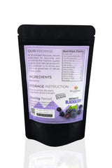 dehydrated blackberry fruit with packaging display