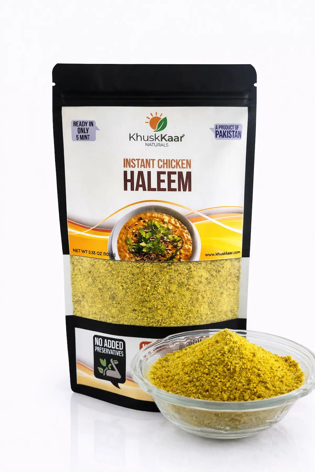 Close-up texture of dehydrated ready to cook chicken haleem mix