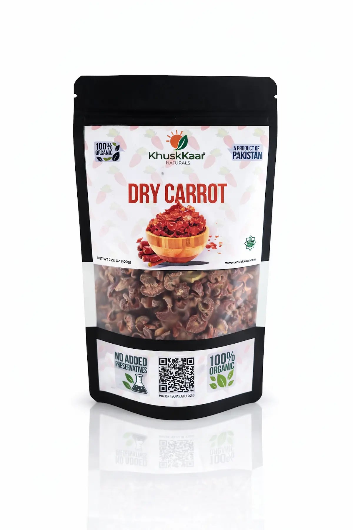 natural dried carrot flakes khuskkaar naturals pack