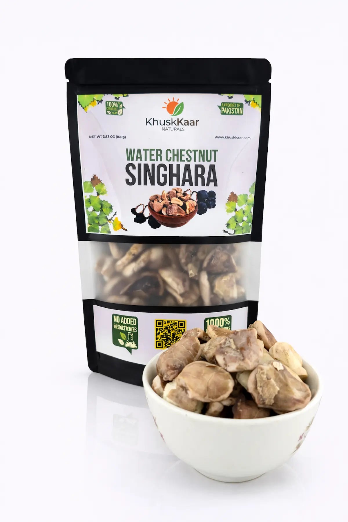 Dehydrated water chestnut singhara served as a healthy snack Khuskkaar