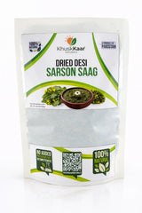 Khuskkaar Naturals dried desi sarson saag product pack
