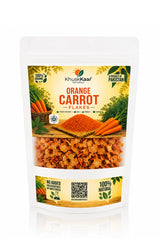 Khuskkaar Naturals Dehydrated Orange Carrot Flakes 100g Front Packaging