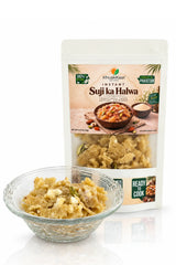 Prepared Instant Suji Ka Halwa with almonds and pistachios by Khuskkaar Naturals