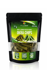 KhuskKaar Naturals spicy okra chips healthy crunchy vegetable snack front packaging