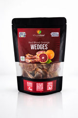 Khuskkaar dehydrated red blood orange wedges front view packaging