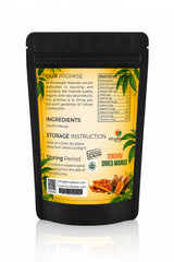 Back packaging of KhuskKaar Naturals Sindhri dried mango with nutrition facts