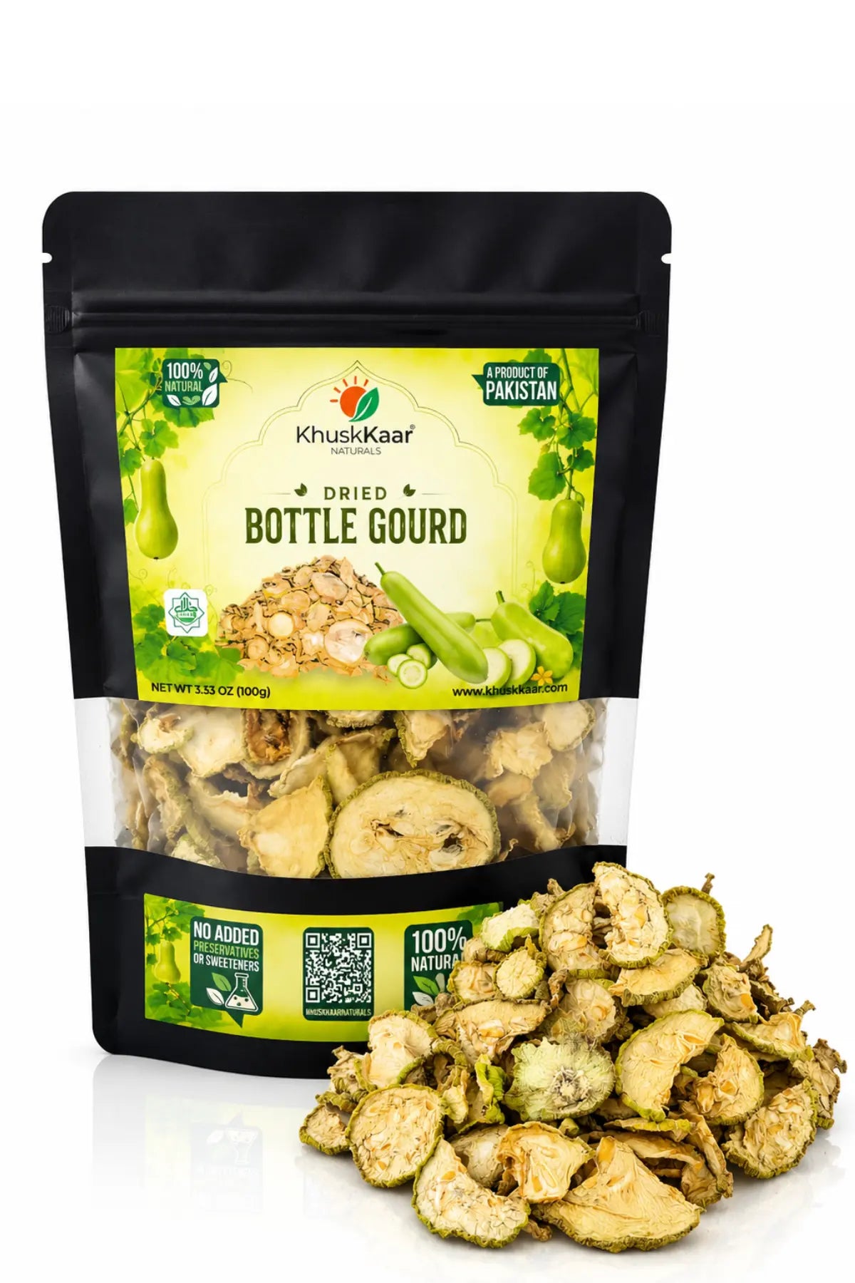 100% Natural Dehydrated Bottle Gourd Slices by Khuskkaar Naturals