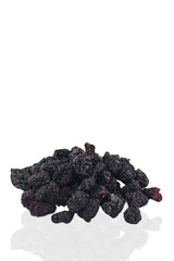 close view of soft chewy dehydrated blackberries
