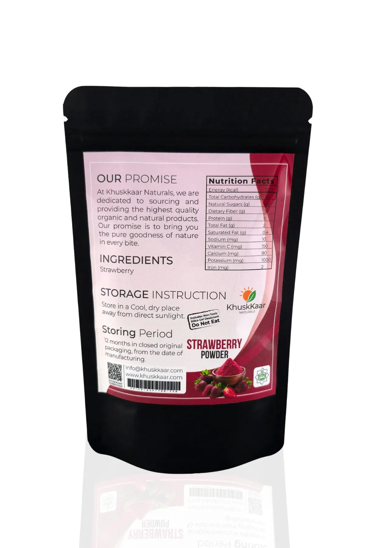 strawberry powder nutrition and storage packaging