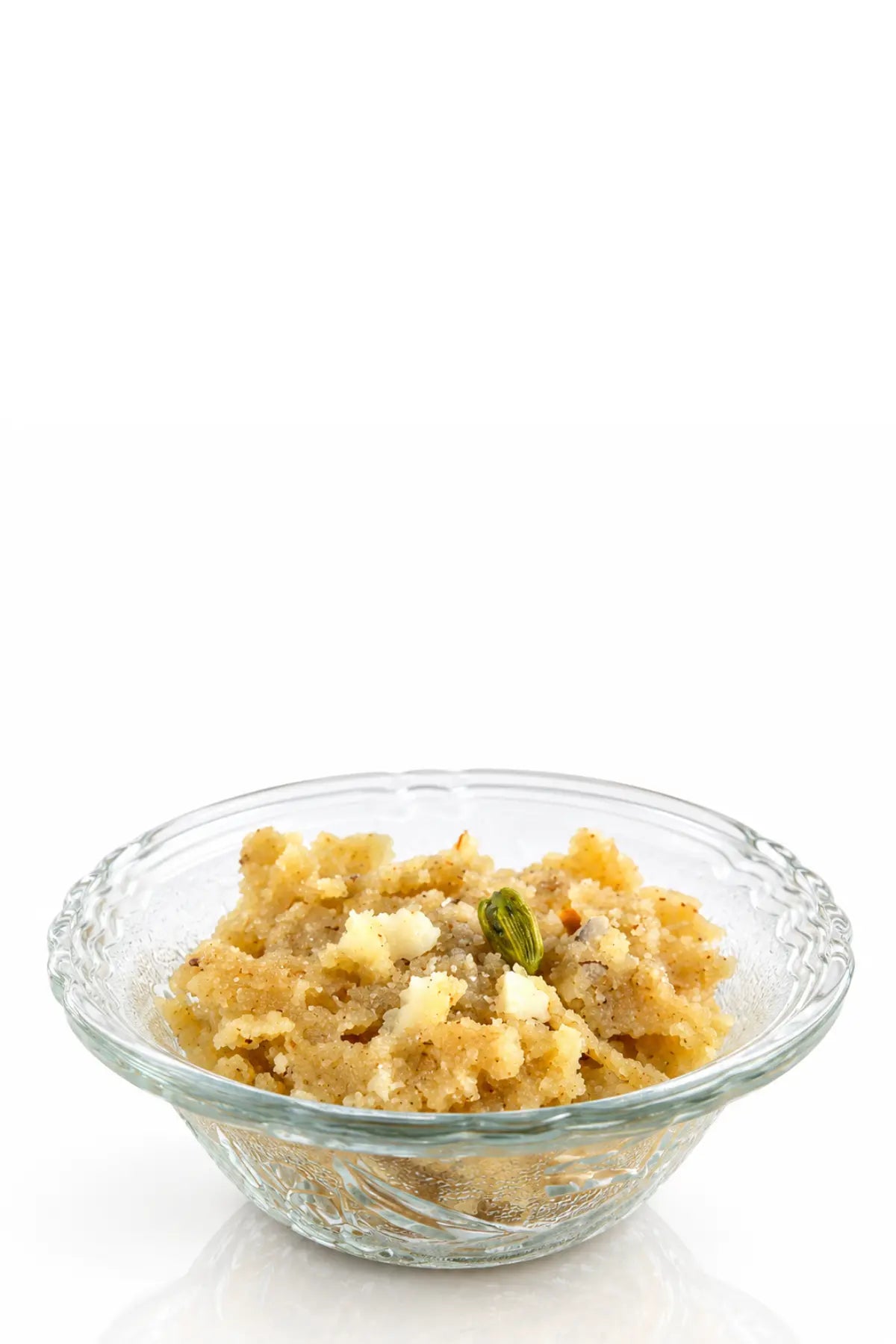 Khuskkaar Naturals Instant Suji Ka Halwa pouch with prepared traditional Pakistani Suji Halwa